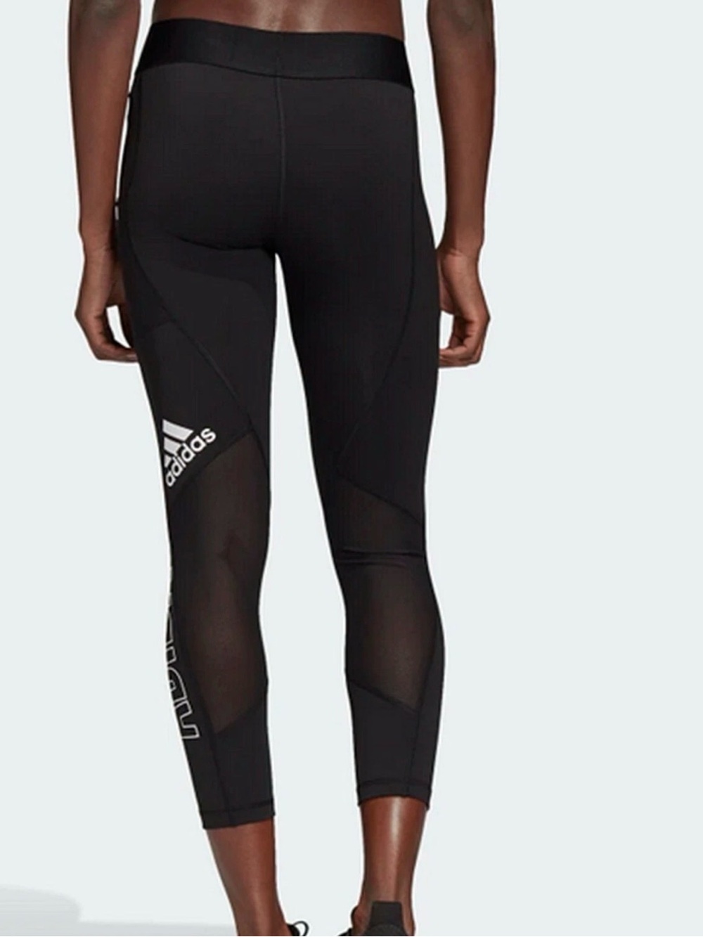 Adidas Black Mesh-Panel Training Leggings